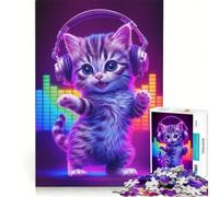 Rompecabezas para Adultos 1000 Piezas Fiebre del Gato del sábado Juguetes antiestrés Corte de precisión Regalo Ideal para Toda la Familia 50x75cm