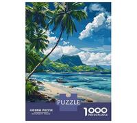Rompecabezas para Adultos 1000 Piezas Fiji Beach Paradise Rompecabezas para Adultos Juegos Divertidos Desafío Difícil Diversión En Casa Actividades, 38x26cm/1000pcs