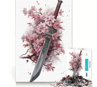 Rompecabezas para Adultos 1000 Piezas Flor de Cerezo Arma Arte de Borde Exacto Juguete de construcción Focus Juego de Tiempo Acogedor Arte de Pared navideño (50x75cm)