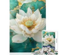 Rompecabezas para Adultos 1000 Piezas Flor de Loto Blanca Juguete Educativo Kintsug Gran Regalo para Juegos educativos Entrena tu Cerebro y Tus Manos tamaño 38x52cm