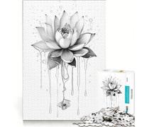 Rompecabezas para Adultos 1000 Piezas Flor de Loto Hinduismo Juegos Familiares Interacción Entre Padres e Hijos Regalos de Juegos desafiantes 38x26cm