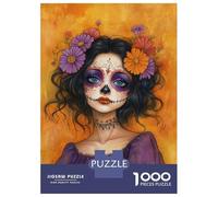 Rompecabezas para Adultos 1000 Piezas Floral Sugar Skull Beauty -2 Rompecabezas para Adultos Juegos Relajantes Regalos para Mujeres Juegos Desafiantes Regalos 52x38cm/1000pcs