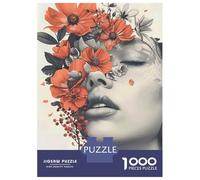 Rompecabezas para Adultos 1000 Piezas Floral Woman Portrait Rompecabezas para Adolescentes Juegos Familiares Difícil Difícil Cumpleaños Y Navidad 70x50cm/1000pcs