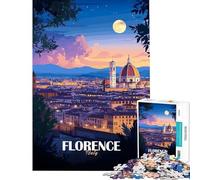 Rompecabezas para Adultos 1000 Piezas Florencia Italia de Noche Juegos relajantes Desafío de Inteligencia Juguetes adictivos Gran Regalo Actividades Familiares (Tamaño 38x26cm)