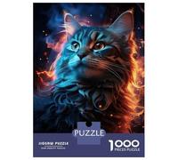 Rompecabezas para Adultos 1000 Piezas Fluffy Cat Wall Art Print Rompecabezas para Adolescentes Juego De Ingenio Mejora La Memoria Actividades Divertidas En Casa 70x50cm/1000pcs