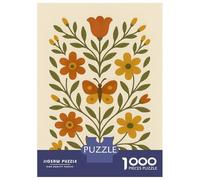 Rompecabezas para Adultos 1000 Piezas Folk Art Butterfly and Floral Scandinavian Rompecabezas para Adultos Juego Familiar Análisis Y Lógica Actividades Divertidas En Casa, 52x38cm/1000pcs