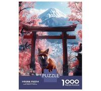Rompecabezas para Adultos 1000 Piezas Fox at Torii Gate Rompecabezas para Adultos Juguetes DIY Análisis Y Lógica Diversión En Casa Actividades, 52x38cm/1000pcs