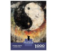 Rompecabezas para Adultos 1000 Piezas Fox Gazing at Yin Yang Rompecabezas para Adolescentes Juegos Relajantes Análisis Y Lógica Cumpleaños Y Navidad 70x50cm/1000pcs