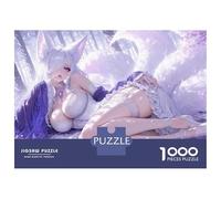 Rompecabezas para Adultos 1000 Piezas Fox Girl Lying in Forest Rompecabezas Juguete Decoración De Pared Vacaciones En Casa Matar El Tiempo Juego Desafiante Regalos 70x50cm/1000pcs