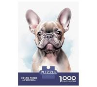 Rompecabezas para Adultos 1000 Piezas French Bulldog Watercolor Rompecabezas Juguete Decoración De Pared Vacaciones En Casa Matar El Tiempo Juego Desafiante Regalos 38x26cm/1000pcs