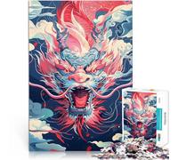Rompecabezas para Adultos 1000 Piezas Fuego de dragón Feroz Juguetes de Juego para Regalo Familiar Mejorar el Amor Entre Parejas 38x26cm