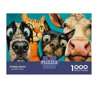 Rompecabezas para Adultos 1000 Piezas Funny Animal Faces Rompecabezas para Adolescentes Juego De Ingenio Mejora La Memoria Actividades Divertidas En Casa 38x26cm/1000pcs