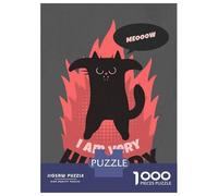Rompecabezas para Adultos 1000 Piezas Funny I Am Hungry Cat Rompecabezas Juegos Divertidos Vacaciones En Casa Matar El Tiempo Oferta como Regalos para Toda La Familia 70x50cm/1000pcs