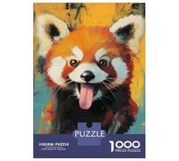 Rompecabezas para Adultos 1000 Piezas Funny Red Panda Smiling Rompecabezas Juegos Relajantes Corte De Precisión Cumpleaños Y Navidad 38x26cm/1000pcs