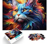 Rompecabezas para adultos 1000 piezas gatito colorido extraño decoración del hogar rompecabezas juguetes 26x38cm adecuado para decoración de oficina