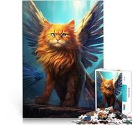 Rompecabezas para Adultos 1000 Piezas Gato Alado Aventurero Matar el Tiempo en Vacaciones en casa Regalos de cumpleaños 38x26cm
