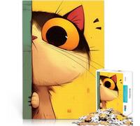 Rompecabezas para Adultos 1000 Piezas Gato Curioso Mirando Juguetes de Entretenimiento Familiar Juego Educativo para cumpleaños y Navidad. 75x50cm