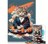Rompecabezas para Adultos,1000 Piezas,Gato,Estilo Tradicional japonés,Juego de Ajuste, Rompecabezas,Regalo para Relajarse y divertirse, Arte (38x52cm)