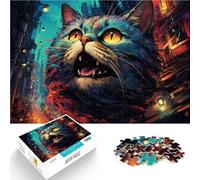 Rompecabezas para adultos 1000 piezas gato gigante extraño juego estimulante juguetes 26x38cm regalo de cumpleaños regalos arte mural para adolescente 14+