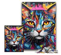Rompecabezas para Adultos 1000 Piezas Gato Grafiti cartón Puzzle 26x38cm Padres, Amantes, Amigos - Edad 14+