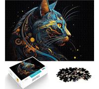Rompecabezas para Adultos 1000 Piezas Gato Kintsugi Abstracto Reducción del estrés Interesante con póster a Juego y Hoja de Trivia 50x70cm