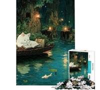 Rompecabezas para Adultos 1000 Piezas Gato Leyendo en un Bosque mágico Rompecabezas de 1000 Piezas Juguete Educativo Mejora la Memoria Regalo de cumpleaños Regalos (38x26cm)