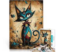 Rompecabezas para Adultos 1000 Piezas Gato mecánico Steampunk en Estilo de Arte fantástico Juegos educativos Mejorar la Memoria 75x50cm