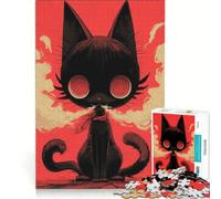 Rompecabezas para Adultos, 1000 Piezas, Gato Oscuro Anormal, Juguetes Antiestrés, Corte de Precisión, Regalo Ideal para Toda la Familia 38x52cm