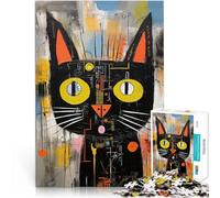 Rompecabezas para Adultos 1000 Piezas Gato Tecno Loco Juego Familiar para aliviar el estrés: desafío difícil Una Obra de Arte 38x26cm