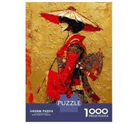 Rompecabezas para Adultos 1000 Piezas Geisha with Red Umbrella Rompecabezas para Adultos Juegos Relajantes Regalos para Mujeres Oferta como Regalos para Toda La Familia 52x38cm/1000pcs