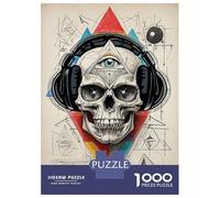 Rompecabezas para Adultos 1000 Piezas Geometric Skull Eye Music Rompecabezas para Adolescentes Juegos Relajantes Análisis Y Lógica Cumpleaños Y Navidad 70x50cm/1000pcs