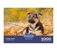 Rompecabezas para Adultos 1000 Piezas German Shepherd Dog Puppy Rompecabezas Juguete Decoración De Pared Vacaciones En Casa Matar El Tiempo Juego Desafiante Regalos 70x50cm/1000pcs