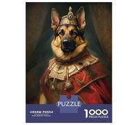 Rompecabezas para Adultos 1000 Piezas German Shepherd The King Rompecabezas Juegos Divertidos Vacaciones En Casa Matar El Tiempo Oferta como Regalos para Toda La Familia 70x50cm/1000pcs