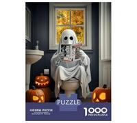 Rompecabezas para Adultos 1000 Piezas Ghost on The Toilet Rompecabezas para Adultos Juego Práctico Mejora La Memoria Actividades Divertidas En Casa 70x50cm/1000pcs