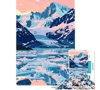 Rompecabezas para Adultos 1000 Piezas Glaciar de Alaska Naturaleza Arte Juegos Educativos Juguetes Educativos Obras de Arte Regalo Actividades Familiares (Tamaño 38x26cm)