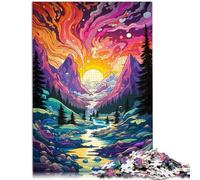 Rompecabezas para adultos 1000 piezas Glaciares de Alaska Juguetes educativos Juegos de Familia Regalos de Santa Claus Secreto 14.96" x 20.47" para adolescentes de 14 años y mayores