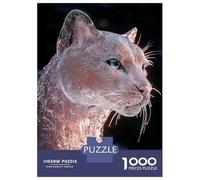 Rompecabezas para Adultos 1000 Piezas Glass Cat Sculpture Rompecabezas Juegos Relajantes Corte De Precisión Cumpleaños Y Navidad 70x50cm/1000pcs