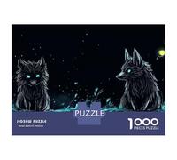 Rompecabezas para Adultos 1000 Piezas Glowing Foxes in The Night Rompecabezas para Adultos Juguete Decoración De Pared Patrón De Ensamblaje Actividades Divertidas En Casa 52x38cm/1000pcs