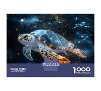 Rompecabezas para Adultos 1000 Piezas Glowing Sea Turtle in Dark Water Rompecabezas para Adultos Juegos Divertidos Decoración del Hogar Actividades Divertidas En Casa 52x38cm/1000pcs