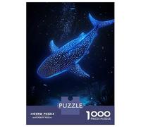 Rompecabezas para Adultos 1000 Piezas Glowing Whale Shark in Deep Blue Sea Rompecabezas para Adolescentes Juegos Relajantes Una Obra De Arte Cumpleaños Y Navidad 52x38cm/1000pcs