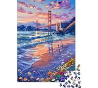 Rompecabezas para Adultos 1000 Piezas Golden Gate Bridge Sunset-21 Rompecabezas para Adolescentes Juego De Ingenio Mejora La Memoria Actividades Divertidas En Casa 52x38cm/1000pcs