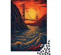 Rompecabezas para Adultos 1000 Piezas Golden Gate Bridge Sunset-8 Rompecabezas Juegos para Relajarse Vacaciones En Casa Matar El Tiempo Actividades Divertidas En Casa 70x50cm/1000pcs