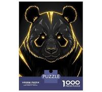 Rompecabezas para Adultos 1000 Piezas Golden Panda Portrait on Black Background Rompecabezas para Adultos Juegos Familiares Carrera De Velocidad Manual Cumpleaños 70x50cm/1000pcs