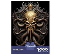 Rompecabezas para Adultos 1000 Piezas Golden Skull Kraken Lord Rompecabezas Juguete Decoración De Pared Vacaciones En Casa Matar El Tiempo Juego Desafiante Regalos 52x38cm/1000pcs