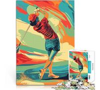 Rompecabezas para Adultos 1000 Piezas Golf Juego Familiar para aliviar el estrés: desafío difícil Regalo de Obra de Arte 52x38cm