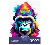Rompecabezas para Adultos 1000 Piezas Gorilla Geometric Art Rompecabezas Juegos Divertidos Vacaciones En Casa Matar El Tiempo Oferta como Regalos para Toda La Familia 70x50cm/1000pcs