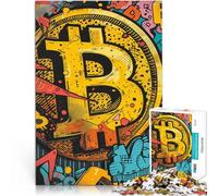 Rompecabezas para Adultos 1000 Piezas Grafiti de Bitcoin Juguetes educativos de Aprendizaje Decoración artística del hogar 52x38cm