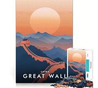 Rompecabezas para Adultos,1000 Piezas,Gran Muralla China,Arte de Borde Premium,Juguete para desarrollar la Capacidad cognitiva,Juego Casual,diversión de cumpleaños (50x75cm)