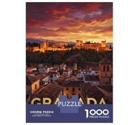 Rompecabezas para Adultos, 1000 Piezas Granada Spain Cityscape at Sunset Rompecabezas para Adolescentes, Juguete, Decoración De Pared, Regalos para Amigos Y Familiares 38x26cm/1000pcs