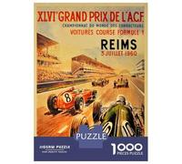 Rompecabezas para Adultos 1000 Piezas Grand Prix ACF Reims 3 Juillet 1960 Rompecabezas para Adultos Juegos Familiares Carrera De Velocidad Manual Cumpleaños 38x26cm/1000pcs